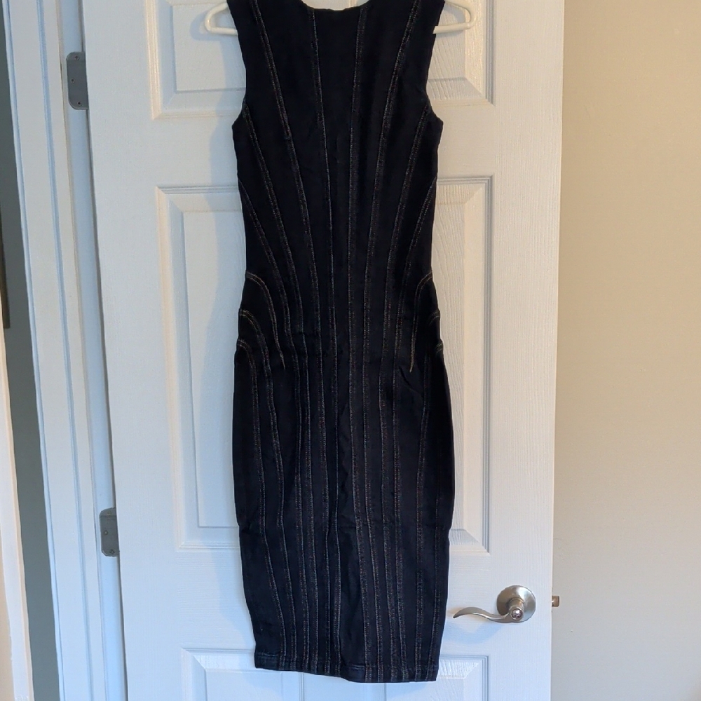 NWT Women's GapStudio Seamed Denim Midi Dress Size 2